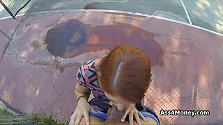 Dicking that cute redhead teen at the tennis court!
