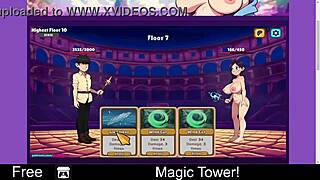 Magic tower in erotic cartoon anime game