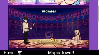 Magic tower in erotic cartoon anime game