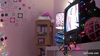 Lily Carter's happy squirting Christmas. I love her small tits and ass!