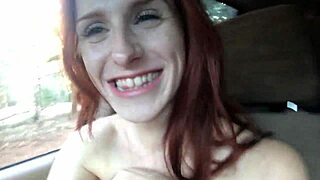 Rough Outdoor Fuck Dominates Redhead with Small Tits in Nature for Explosive Facial