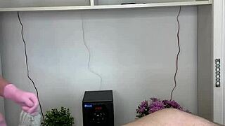 Nurse In Uniform Gives Hard Cock A Waxing