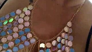 My wife’s a sexy exhibitionist, flashing pierced big tits