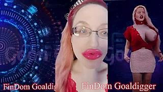pink lip gloss goddess dominates slave with jerk off instructions and financial control