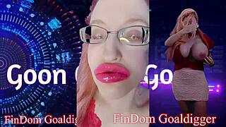 pink lip gloss goddess dominates slave with jerk off instructions and financial control