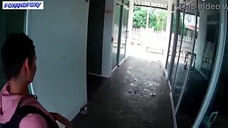 Risky Fast Blowjob in Public Road Toilet Caught on Cam