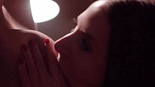 Angela White and Jenna Foxx explore juicy lesbian licks close up