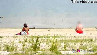 ebony babe shows how to get guy by lake with doggystyle riding and big tits
