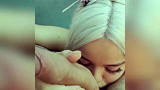 Blonde Amateur Slut Sucks Cock by Pool, Then Gets Facial in Bedroom