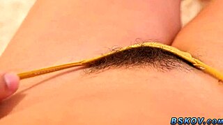 brunette's booty gets fingered and rimmed, wow 😍