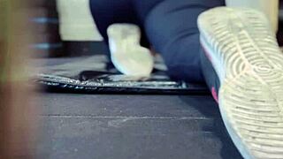 training in gym, got wet and dripped in public