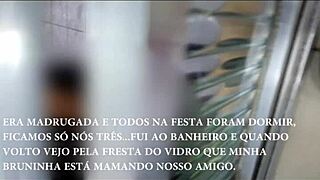 Brazilian Bruna Silva shines at a classic hotwife party with friends.