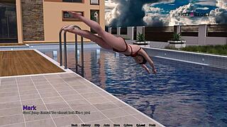 mark fucks stepsister in pool game