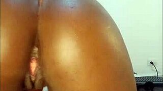 big butt girl riding dildo cowgirl style then spreading pussy wide