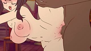 megumin strips naked in hentai parody begging black man for wild fucking