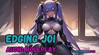 Intense erotic audio of a submissive servant edging as commanded in a BDSM JOI scene