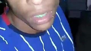 Blue-haired favelado fucks amateur boobs on webcam