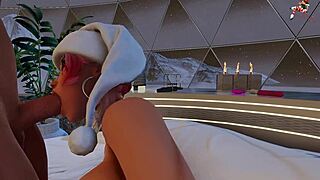 3DXChat game action with Santa's helper in hot underwear