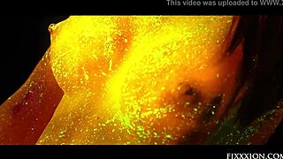 Translucid goddess masturbates with dildo solo