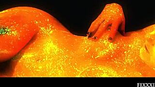 Translucid goddess masturbates with dildo solo