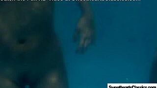 lesbian swimming team explores outdoor fingering in retro garden