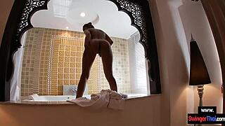 Asian Amateur Teen Sucks and Rides Her European Boyfriend’s Huge Cock.