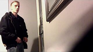 Who let you in my house? 😏 Caught in hidden cam gloryhole blowjob action!