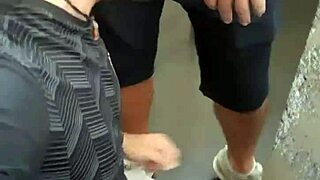 Caught sucking married man's cock in public toilet