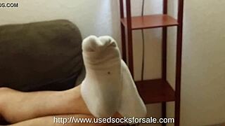 Gay foot fetish with dirty stinky socks