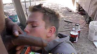 Twinks butt CUM SPRAYED outdoors