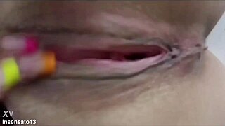 I’m obsessed with this Spanish milf’s huge clit on the table!