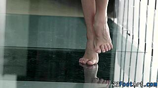 Euro Babe Gives Footjob and Handjob with Erotic Flair. Her Skilled Feet and Fingers Drive Wild Cumshots.