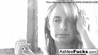 Busty Ashlee Graham Smokes While Showing Natural Tits