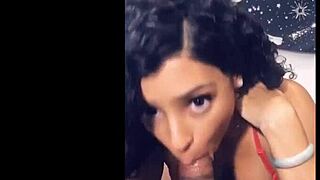 Gorgeous lightskin German teen sucks huge cock in homemade close-up