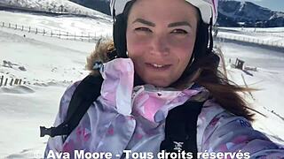 I swear, them skiers caught me, Ava Moore, stuffin’ my butt on the train… oops!