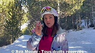 I swear, them skiers caught me, Ava Moore, stuffin’ my butt on the train… oops!