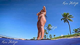 Hey, what’d you do seeing me like this on the beach in a tiny bikini? 😈