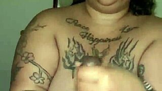 This chubby BBW expertly polishes my thick black pole.