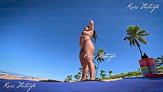 Hey, what’d you do seeing me like this on the beach in a tiny bikini? 😈