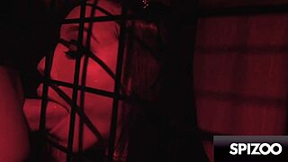 Young Alexis Tae caged and punished with huge cock.