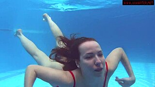 Watch Lina Mercury and Mia Ferrari swim naked outdoors