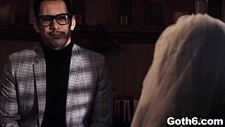 Joanna Angel, ready for Mick Blue and Zac Wild to stuff you?