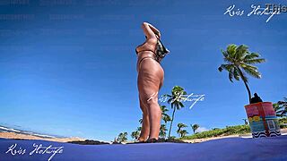 Hey, what’d you do seeing me like this on the beach in a tiny bikini? 😈