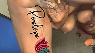 Ebony Babe Squirts During Solo Masturbation