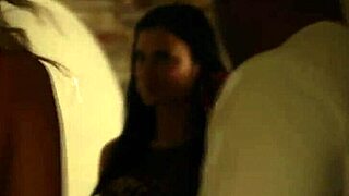 in this storyline, the blonde milf with big tits gets her throat slammed in a roleplay scene