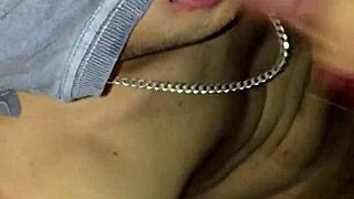 Trans beauty giving creamy delight in raw action