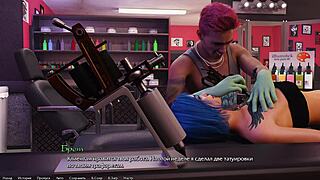 Outdoor nude scene with bent over assfucking and blowjob