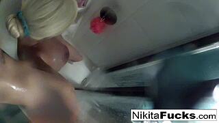 Hey, watch Nikita Von James in a super hot shower scene!