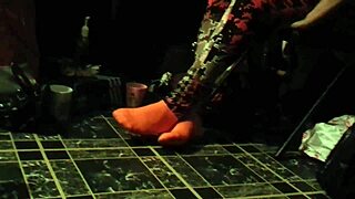 Stocking feet in candid hidden views