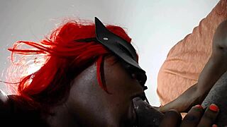 Ebony Babe Sloppily Sucks Monster Black Cock